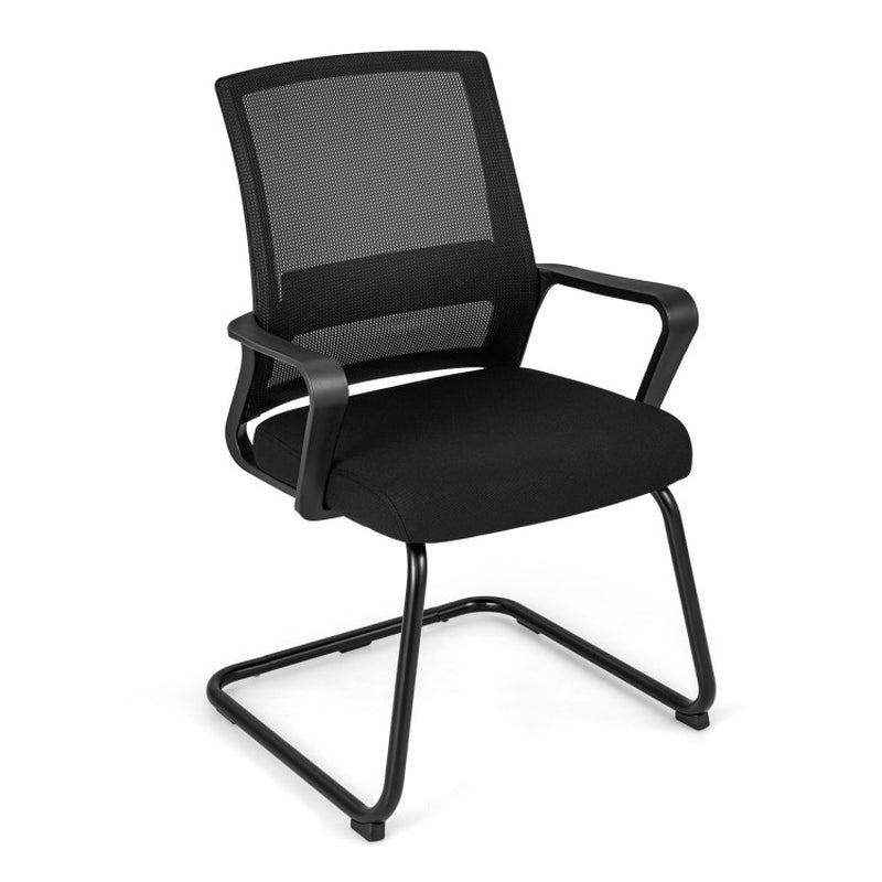 Office Chair No Wheels Ergonomic Conference Chair with Mesh Back