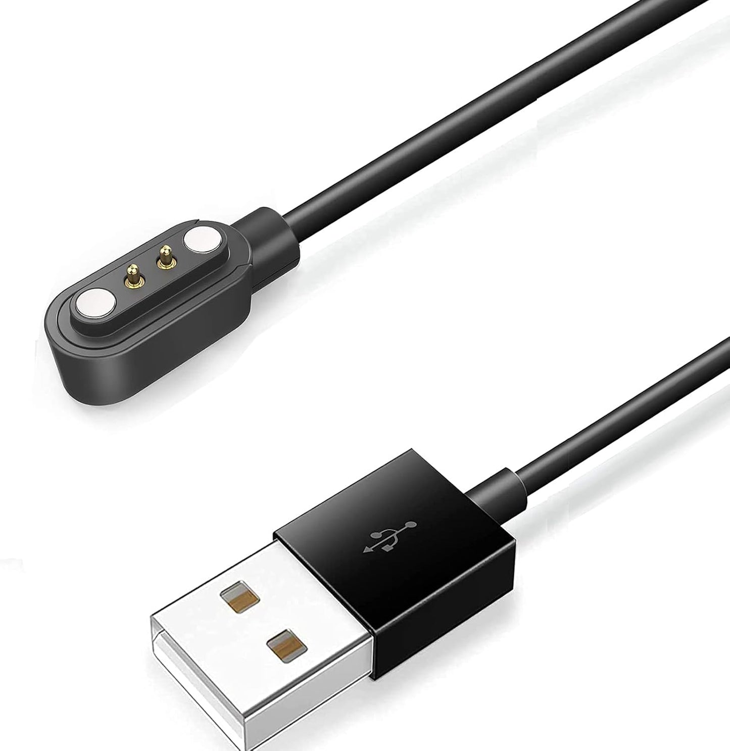 SKG V7 Pro Smart Watch Charger, 2 Pin Magnetic USB Replacement Charging Compatible with V7-2, Pro, Cyber, R8 Smart Watch (Black)