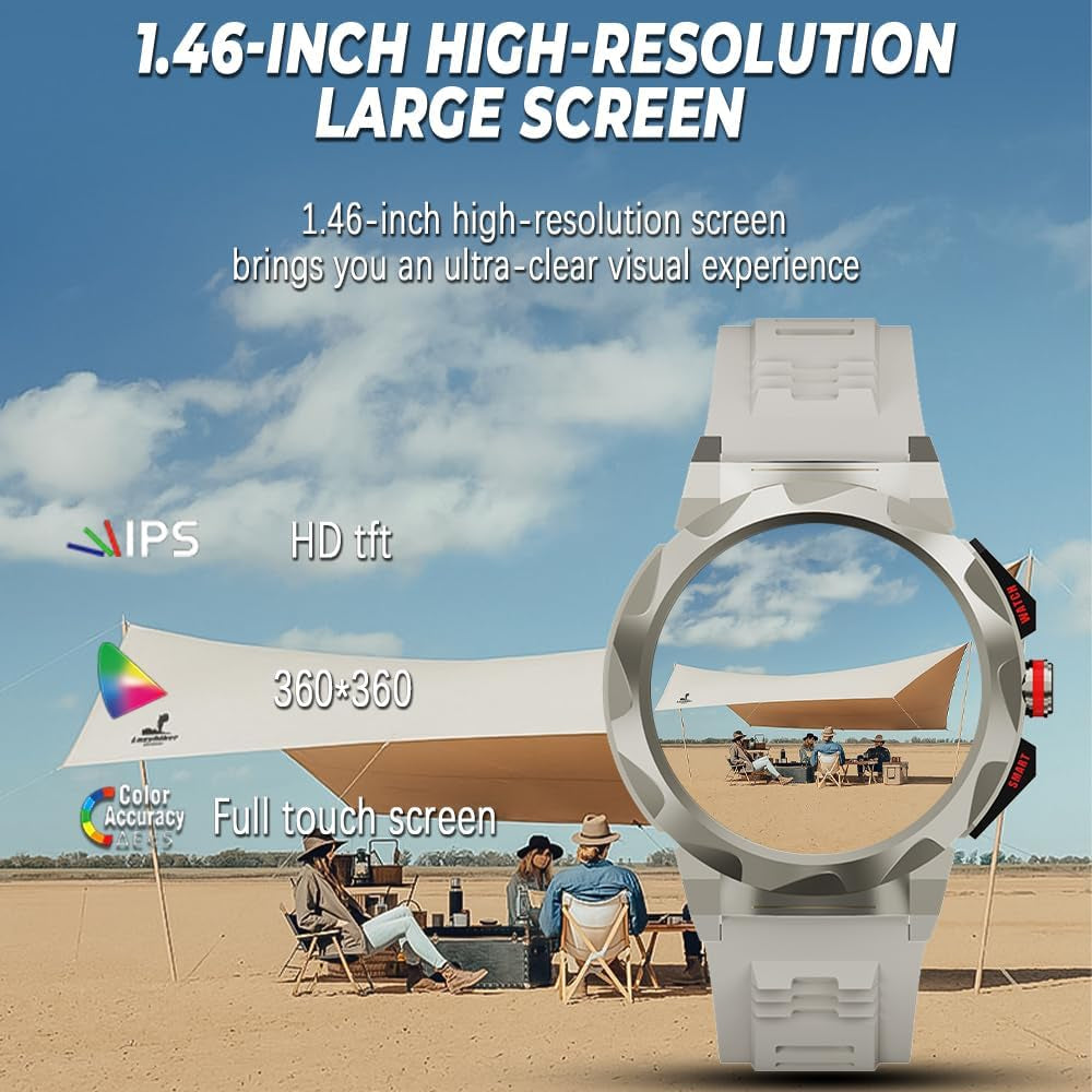 Business Smart Watch for Men,100 Sports Modes,5Atm Waterproof Fitness Smart Watch,1.46''Hd Screen,470Mah Large Battery,With Heart Rate/Blood Pressure/Health Monitor Watch Smart