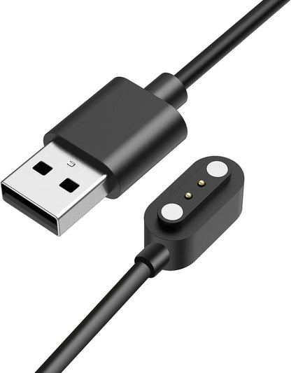 SKG V7 Pro Smart Watch Charger, 2 Pin Magnetic USB Replacement Charging Compatible with V7-2, Pro, Cyber, R8 Smart Watch (Black)