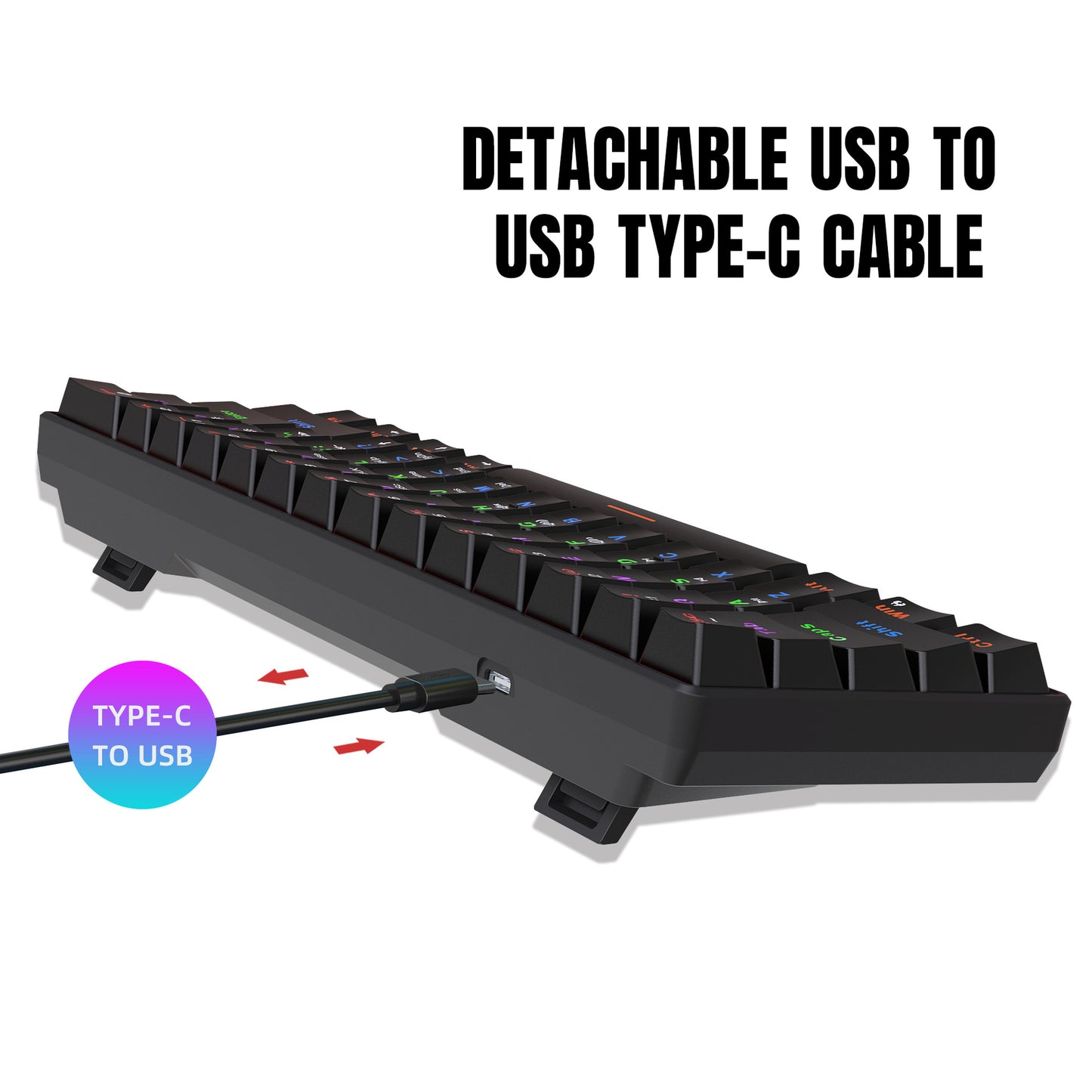 Portable Mini Green Axis Multi-Light Colorful Keyboard