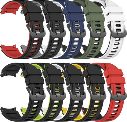 For Galaxy Watch 7/6/5/4/FE 40Mm 44Mm Bands, No Gap Soft Silicone Sport Strap Wristbands Compatible with Samasung Galaxy Watch 7/ Watch 6 Classic 43Mm 47Mm/Watch 5 Pro 45Mm/Watch 4 Classic 42Mm 46Mm
