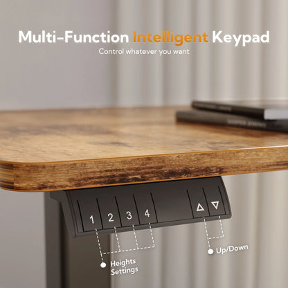 L Shaped Standing Desk Adjustable Height, Dual Motor Electric Corner Standing Desk, 63X55 Inch Sit Stand up Desk Table with Splice Board, Rustic Brown