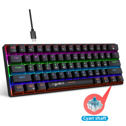 Portable Mini Green Axis Multi-Light Colorful Keyboard