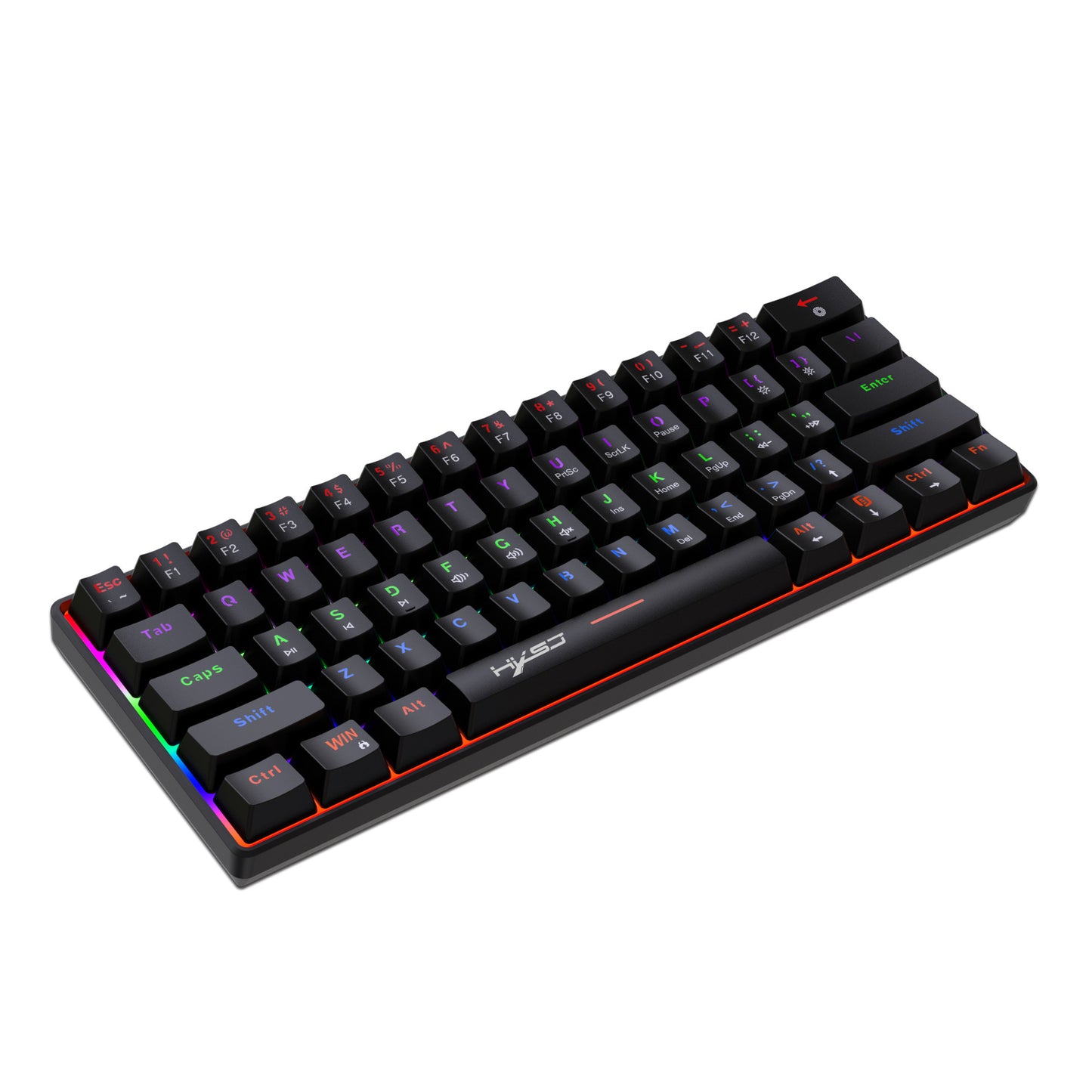 Portable Mini Green Axis Multi-Light Colorful Keyboard