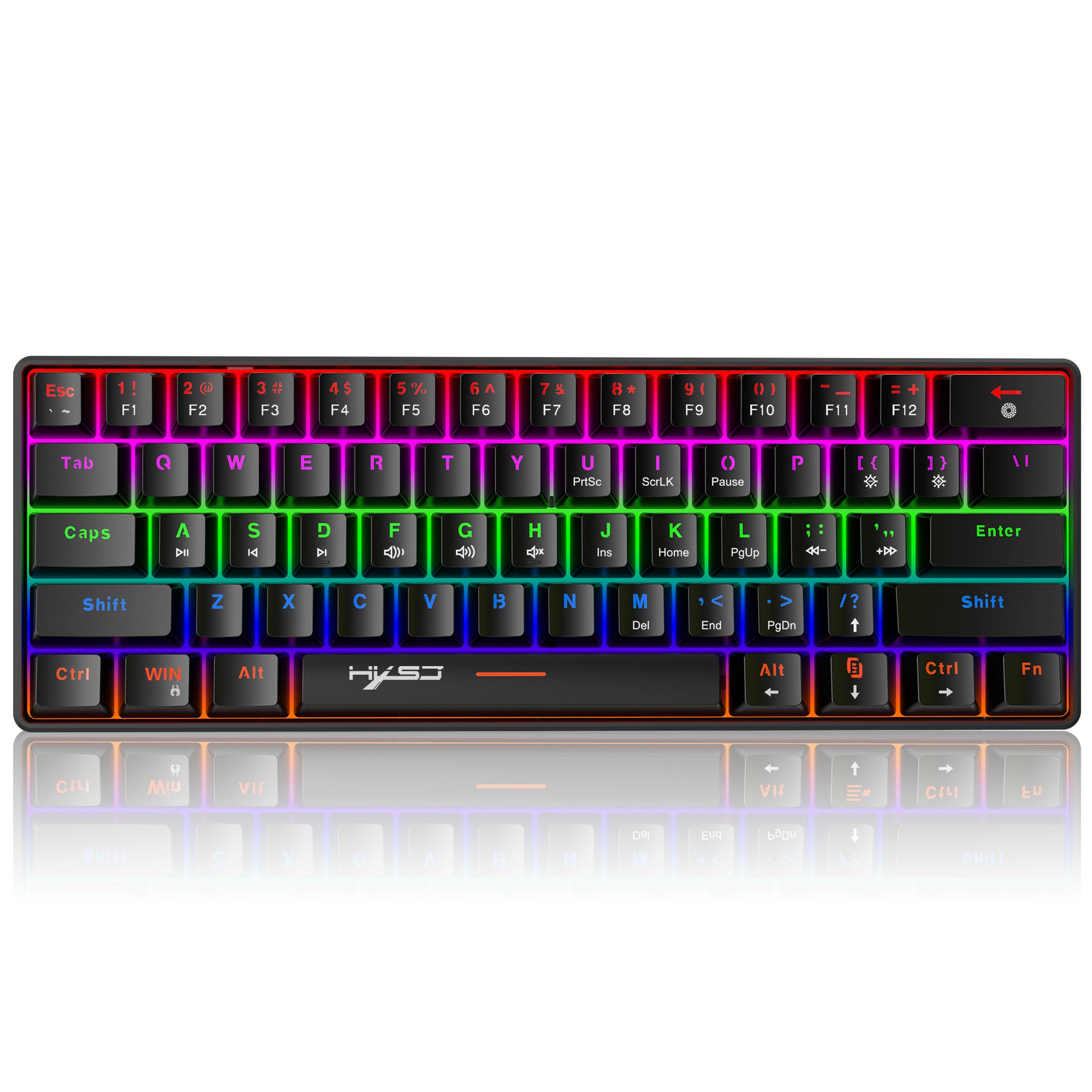 Portable Mini Green Axis Multi-Light Colorful Keyboard