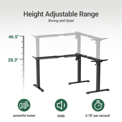 L Shaped Standing Desk Adjustable Height, Dual Motor Electric Corner Standing Desk, 63X55 Inch Sit Stand up Desk Table with Splice Board, Rustic Brown