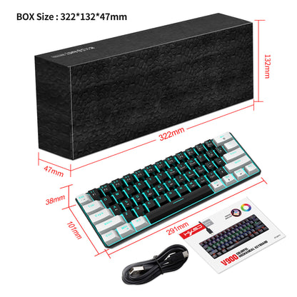Portable Mini Green Axis Multi-Light Colorful Keyboard