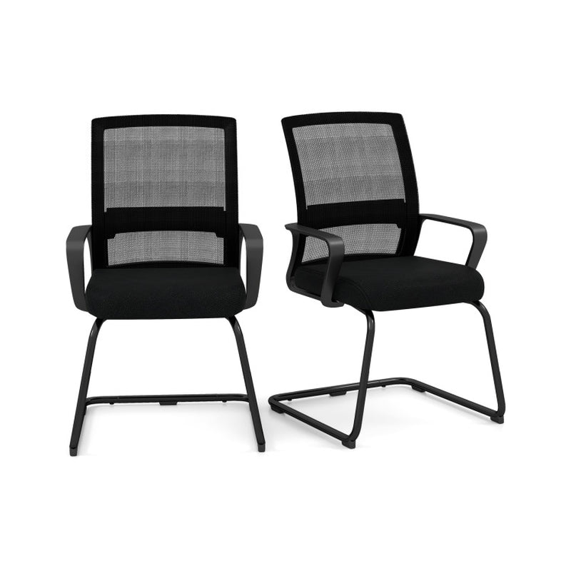 Office Chair No Wheels Ergonomic Conference Chair with Mesh Back