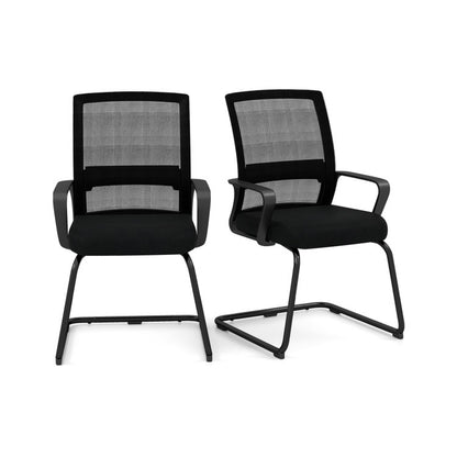 Office Chair No Wheels Ergonomic Conference Chair with Mesh Back
