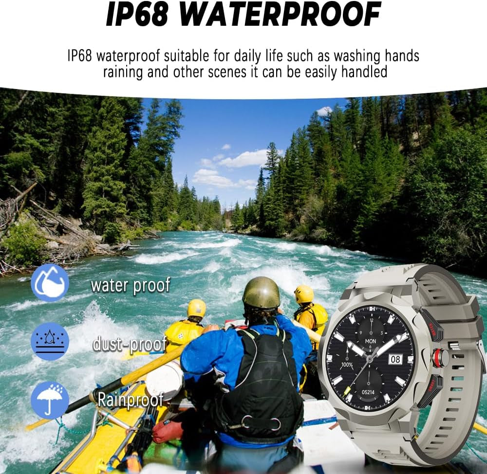 Business Smart Watch for Men,100 Sports Modes,5Atm Waterproof Fitness Smart Watch,1.46''Hd Screen,470Mah Large Battery,With Heart Rate/Blood Pressure/Health Monitor Watch Smart
