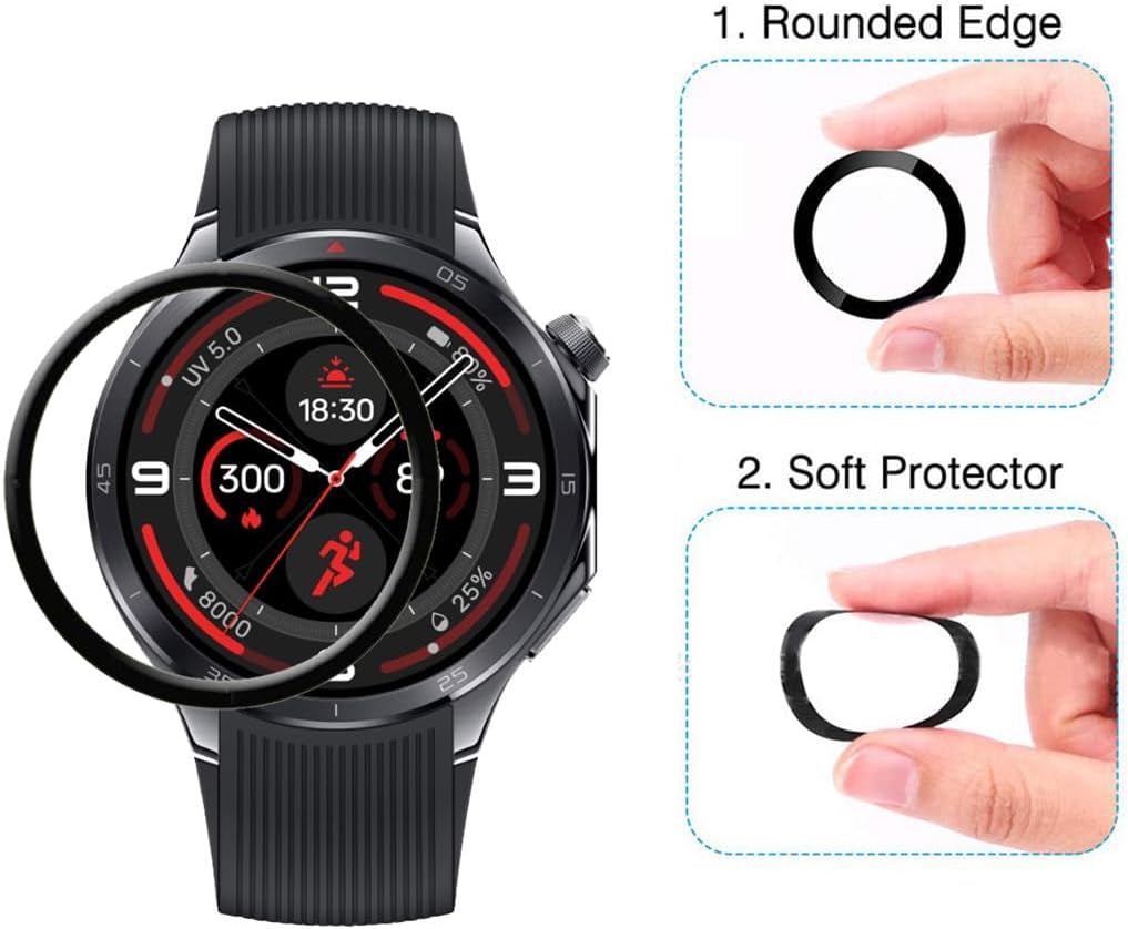 [3 Pack] Compatible with Oneplus Watch 3 Smartwatch Screen Protector, Full Coverage 3D Curved Edge Frame Case Friendly anti Scratch HD Clear Film for Oneplus Watch 3 1.5”Smart Watch 2025