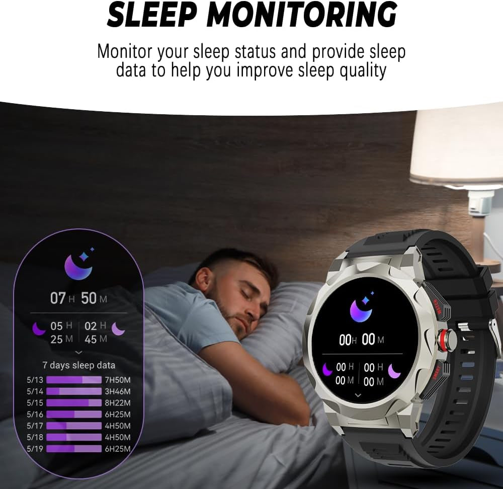 Business Smart Watch for Men,100 Sports Modes,5Atm Waterproof Fitness Smart Watch,1.46''Hd Screen,470Mah Large Battery,With Heart Rate/Blood Pressure/Health Monitor Watch Smart