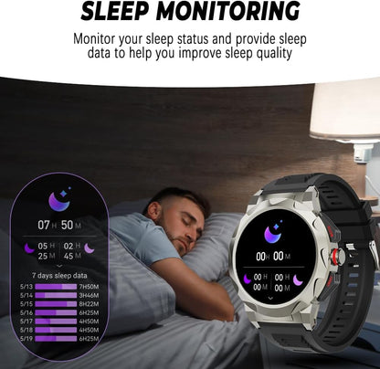 Business Smart Watch for Men,100 Sports Modes,5Atm Waterproof Fitness Smart Watch,1.46''Hd Screen,470Mah Large Battery,With Heart Rate/Blood Pressure/Health Monitor Watch Smart