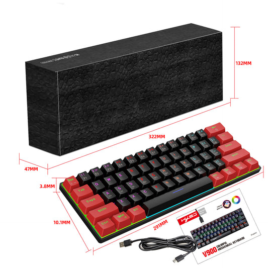 Portable Mini Green Axis Multi-Light Colorful Keyboard