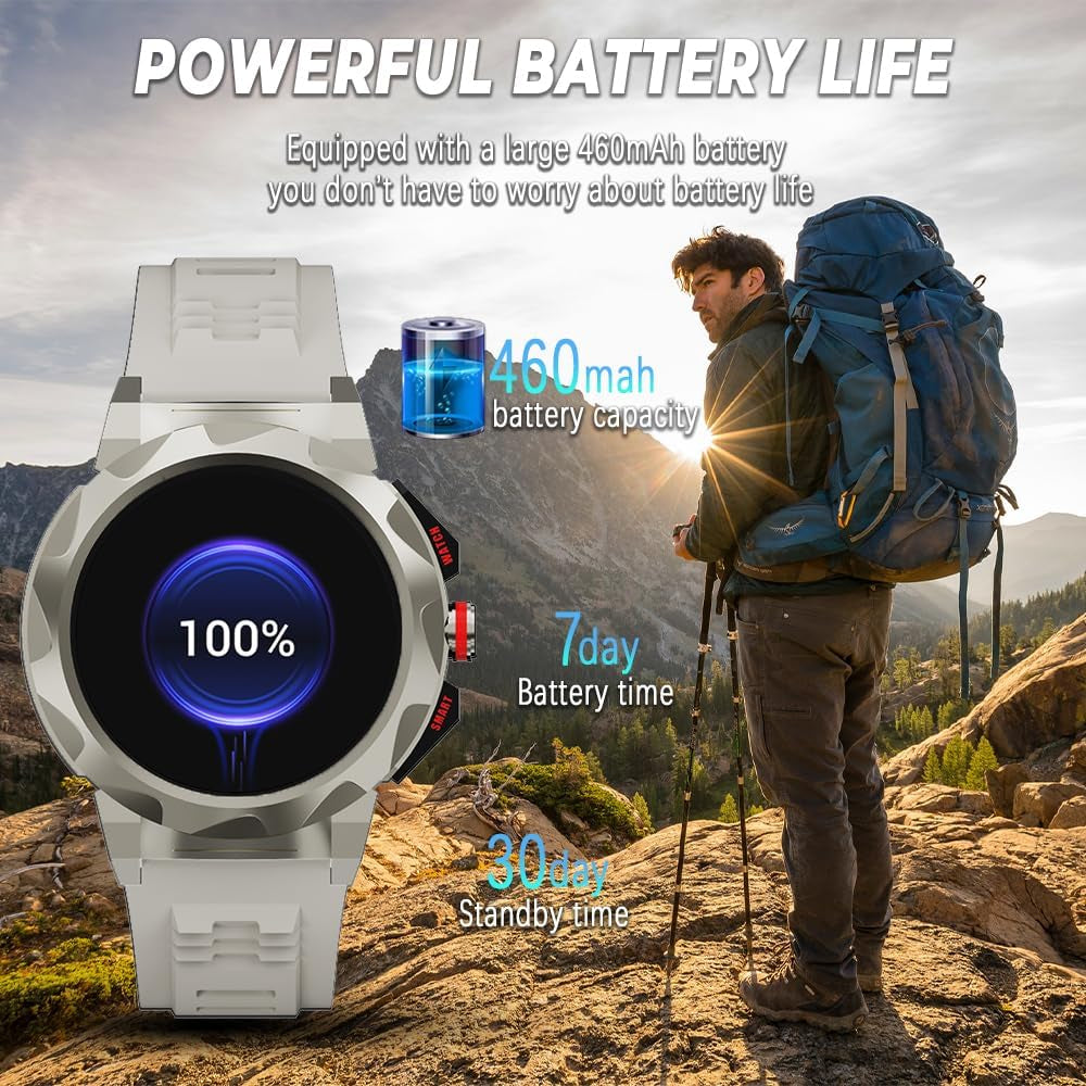Business Smart Watch for Men,100 Sports Modes,5Atm Waterproof Fitness Smart Watch,1.46''Hd Screen,470Mah Large Battery,With Heart Rate/Blood Pressure/Health Monitor Watch Smart
