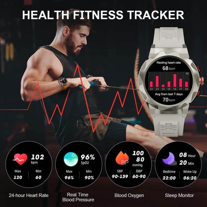 Business Smart Watch for Men,100 Sports Modes,5Atm Waterproof Fitness Smart Watch,1.46''Hd Screen,470Mah Large Battery,With Heart Rate/Blood Pressure/Health Monitor Watch Smart