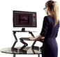 Workez Adjustable Standing Desk Converter W/2 Fans & 3 USB Ports, Sit to Stand Desk Riser Monitor Standing Computer Desk, Height & Angle Negative Tilt