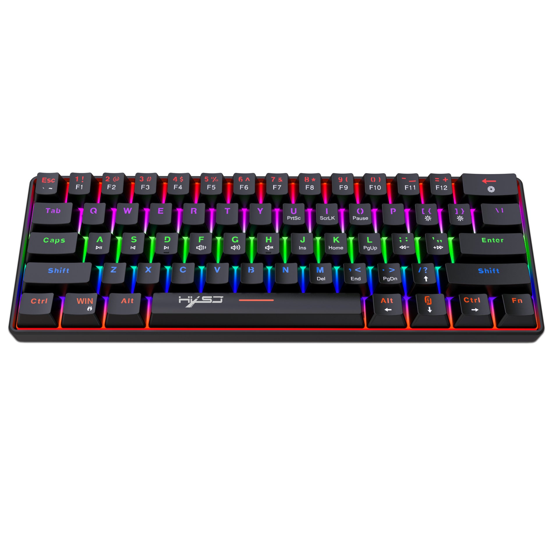 Portable Mini Green Axis Multi-Light Colorful Keyboard