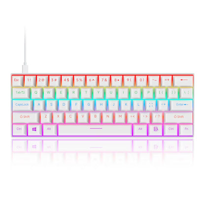 61 Keys Mechanical Keyboard Wired USB Mechanical Keyboard 17 Types RGB Keyboard for Computer Laptop Red Blue Tea Axis Keyboard