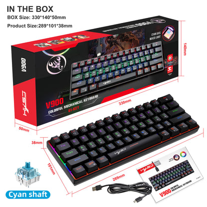 Portable Mini Green Axis Multi-Light Colorful Keyboard