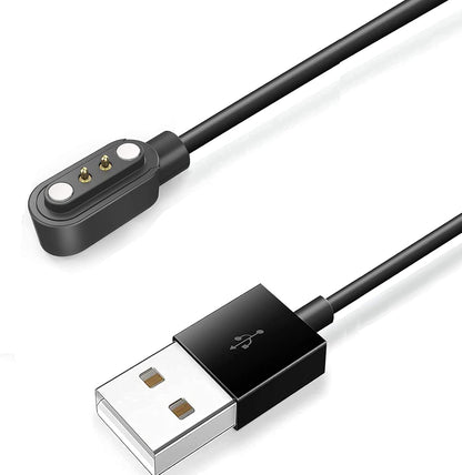 SKG V7 Pro Smart Watch Charger, 2 Pin Magnetic USB Replacement Charging Compatible with V7-2, Pro, Cyber, R8 Smart Watch (Black)