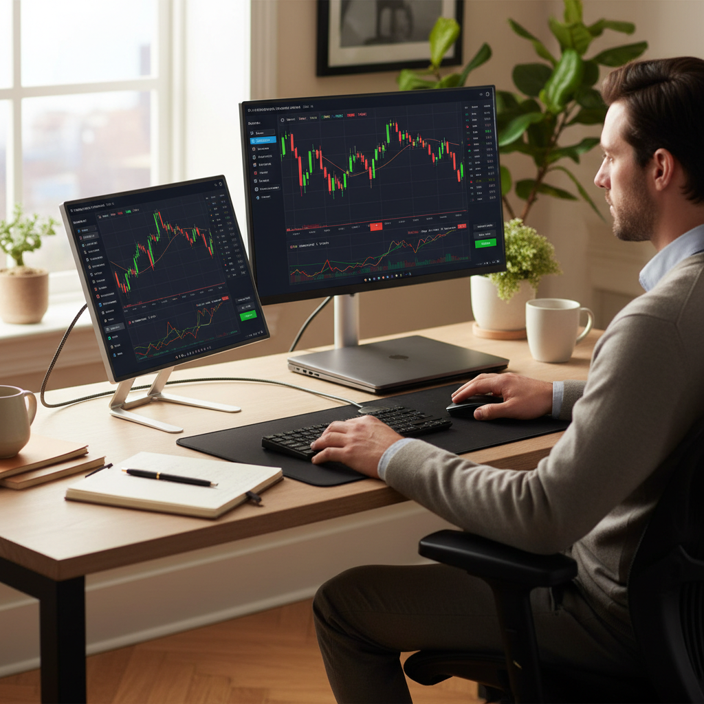 Portable Trading Monitor lifestyle shot